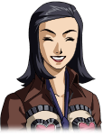 A portrait of Maya Amano from Persona 2 smiling warmly.