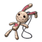 A portrait of a bunny plush toy from Persona 2.